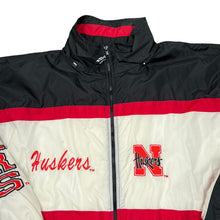 Load image into Gallery viewer, Vintage 90's Tank NCAA NEBRASKA HUSKERS College Embroidered Logo Spellout Colour Block Windbreaker Track Jacket