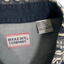 Load image into Gallery viewer, Vintage 90's Bugle Boy Company Crazy Abstract Patterned Ramie Cotton Short Sleeve Shirt
