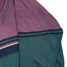 Load image into Gallery viewer, Vintage WEEKENDER Colour Block Golf Knit V-Neck Sweater Jumper