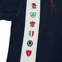 Load image into Gallery viewer, Cotton Traders SIX NATIONS RUGBY Embroidered Logo Colour Block Polo Shirt