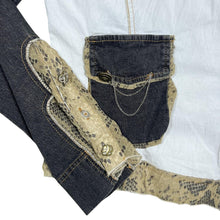 Load image into Gallery viewer, Western Style Snakeskin Patterned Cotton Elastane Long Sleeve Shirt