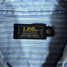 Load image into Gallery viewer, Vintage LEE Union Made Blue Striped 1/4 Zip Cotton Long Sleeve Shirt