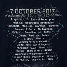 Load image into Gallery viewer, Syndicate Festival (2017) Hardcore Electronic Music Lineup Graphic Black T-Shirt