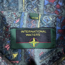 Load image into Gallery viewer, Vintage International Waters Crazy Abstract Patterned Green Long Sleeve Flannel Shirt