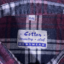Load image into Gallery viewer, Vintage Cotton Country Club Burgundy Black Plaid Check Long Sleeve Cotton Flannel Shirt