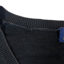 Load image into Gallery viewer, POLO RALPH LAUREN Slim Fit Pima Cotton Embroidered Mini Logo Black V-Neck Sweater Jumper