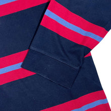 Load image into Gallery viewer, MAINE New England Denim Collared Colour Block Striped Long Sleeve Polo Shirt