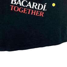 Load image into Gallery viewer, Bacardi “Together” Need Help? Promo Graphic Logo Spellout Black T-Shirt