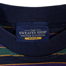Load image into Gallery viewer, Vintage 90's THE SWEATER SHOP Mini Logo Multi Striped Long Sleeve T-Shirt