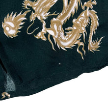 Load image into Gallery viewer, Vintage Traditional Dragon Patterned Dark Green Rayon Short Sleeve Shirt