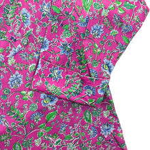 Load image into Gallery viewer, Lauren Ralph Lauren Floral Flower Patterned Purple Pink Rolled Sleeve Shirt