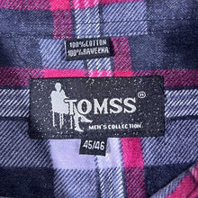 Load image into Gallery viewer, Vintage Tomss Red Grey White Plaid Check Long Sleeve Cotton Flannel Shirt