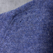 Load image into Gallery viewer, Vintage 90's St Michael Shetland Pure New Wool Blue V-Neck Knit Jumper