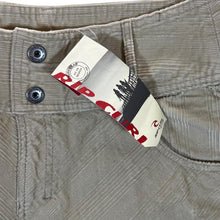 Load image into Gallery viewer, Early 00's RIPCURL Embroidered Mini Logo Y2K Surfer Skater Beige Corduroy Cord Midi Skirt