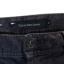 Load image into Gallery viewer, CALVIN KLEIN CK JEANS Charcoal Black Corduroy Cord Straight Leg Trousers