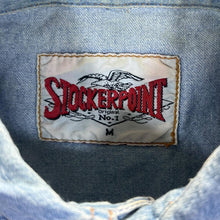 Load image into Gallery viewer, Vintage STOCKERPOINT Beaded Cowboy Western Style Long Sleeve Blue Denim Shirt