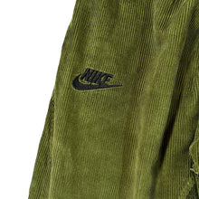 Load image into Gallery viewer, NIKE Embroidered Mini Logo Green Corduroy Cord Cropped Length Pants Trousers