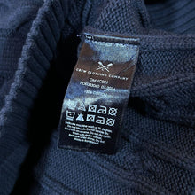 Load image into Gallery viewer, Crew Clothing Co. Classic Navy Blue Mini Logo Cotton Cable Knit Sweater Jumper