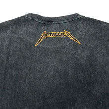 Load image into Gallery viewer, Bershka x METALLICA Flaming Skull Logo Spellout Graphic Thrash Heavy Metal Band T-Shirt