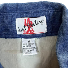 Load image into Gallery viewer, Vintage 90's Just Western Grey Blue Colour Block Long Sleeve Button-Up Shirt