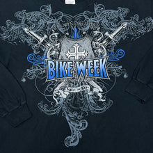 Load image into Gallery viewer, ALEXANDRIA BAY BIKE WEEK "New York" Gothic Biker Souvenir Spellout Graphic Long Sleeve T-Shirt