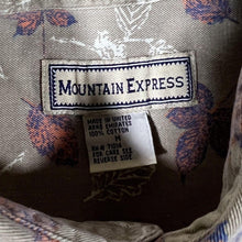 Load image into Gallery viewer, Vintage Mountain Express Floral Leaf Patterned Beige Long Sleeve Button-Down Shirt