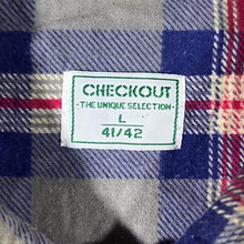 Load image into Gallery viewer, Vintage Checkout Khaki-Grey Navy Red Plaid Check Long Sleeve Cotton Flannel Shirt