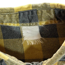 Load image into Gallery viewer, Vintage Yellow Black Lumberjack Plaid Check Long Sleeve Flannel Cotton Shirt