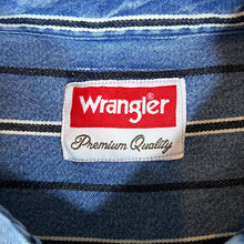 Load image into Gallery viewer, Vintage WRANGLER Striped Blue Denim Heavy Cotton Long Sleeve Button-Up Shirt