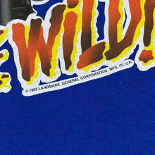 Load image into Gallery viewer, Born To Be Wild! (1992) Dog Biker Novelty Souvenir Spellout Graphic Blue T-Shirt