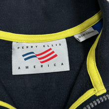 Load image into Gallery viewer, PERRY ELLIS AMERICA Classic Embroidered Mini Logo Colour Block 1/4 Zip Pullover Sweatshirt