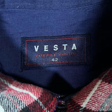 Load image into Gallery viewer, Vintage Vesta Red White Black Plaid Check Long Sleeve Flannel Shirt