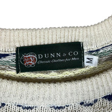 Load image into Gallery viewer, Vintage DUNN & CO. Grandad Patterned Cable Knit Crewneck Jumper Sweater