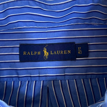 Load image into Gallery viewer, Ralph Lauren Blue White Striped Long Sleeve Button-Up Cotton Shirt