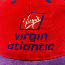 Load image into Gallery viewer, Early 00’s VIRGIN ATLANTIC Embroidered Logo Spellout Suede Peak Baseball Cap
