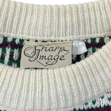 Load image into Gallery viewer, Vintage 90’s SHARP IMAGE Grandad Crazy Patterned Acrylic Knit Sweater Jumper