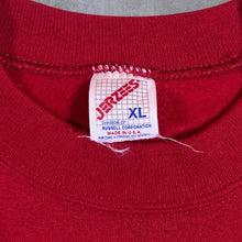 Load image into Gallery viewer, Vintage Jerzees "Jingle Bells" Christmas Festive Novelty Graphic Red Sweatshirt