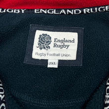 Load image into Gallery viewer, ENGLAND RUGBY Embroidered Rose Logo Spellout 1/4 Zip Pullover Fleece Sweatshirt
