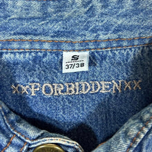 Load image into Gallery viewer, Vintage FORBIDDEN Cowboy Western Leather Panel Denim Long Sleeve Shirt