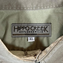 Load image into Gallery viewer, Vintage HIPPO CREEK Explorer Wear Beige Brown Cotton Short Sleeve Safari Utility Shirt