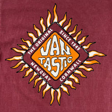 Load image into Gallery viewer, VAN TASTIC "Newquay Cornwall" Skater Surfer Spellout Graphic Washed Red T-Shirt
