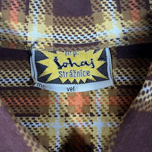 Load image into Gallery viewer, Vintage Johaj Yellow Brown Orange Plaid Check Long Sleeve Cotton Shirt
