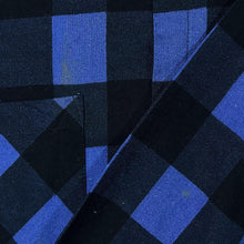 Load image into Gallery viewer, Vintage Blue Black Lumberjack Plaid Check Long Sleeve Cotton Flannel Shirt