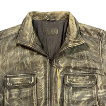 Load image into Gallery viewer, Vintage 90's MONPER Brown Mix Acid Wash Style Genuine Real Leather Jacket