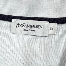 Load image into Gallery viewer, Early 00's YVES SAINT LAURENT YSL Classic Big Logo Spellout Graphic Multi Striped Polo Shirt