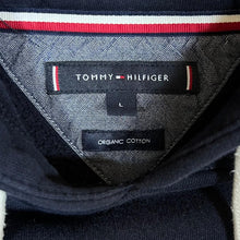 Load image into Gallery viewer, TOMMY HILFIGER "Organic Cotton" Classic Embroidered Big Logo Spellout Navy Blue Pullover Hoodie