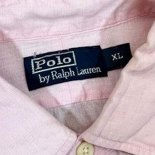 Load image into Gallery viewer, Vintage POLO RALPH LAUREN Classic Embroidered Mini Logo Long Sleeve Pink Linen Shirt