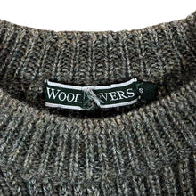 Load image into Gallery viewer, Vintage Woolovers Green British Wool Suede Patch Fisherman Knit Jumper