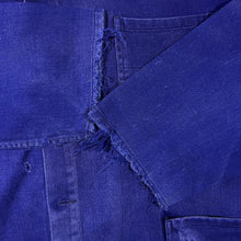 Load image into Gallery viewer, Vintage French Chore Worker Style Faded Blue Heavily Distressed Cotton Jacket