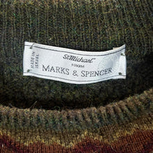 Load image into Gallery viewer, Vintage 90's ST MICHAEL Marks & Spencer Grandad Patterned Alpaca Acrylic Wool Knit Sweater Jumper